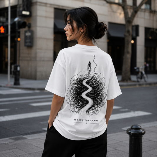 'Beyond the Chaos' Womens Organic Boxy Oversized T-shirt