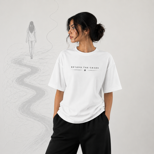 'Beyond the Chaos' Womens Organic Boxy Oversized T-shirt