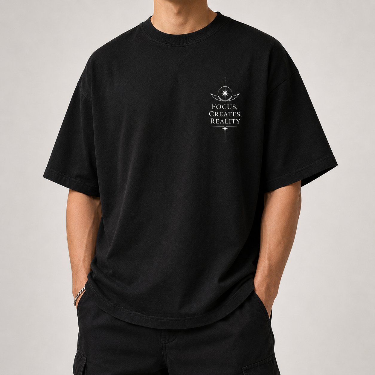 'Focus, Creates, Reality' Cotton Men T-Shirt